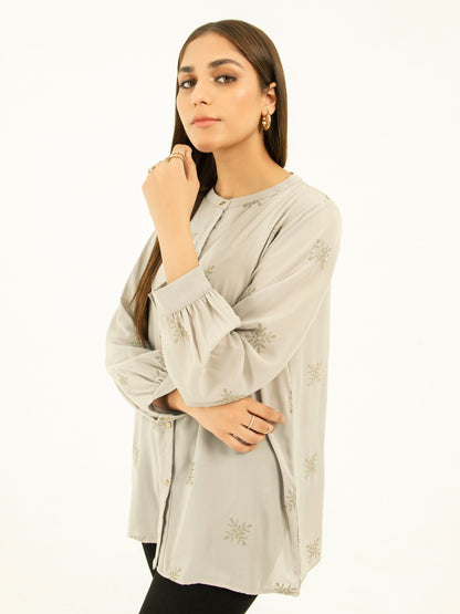 Embroidered Button Down Top