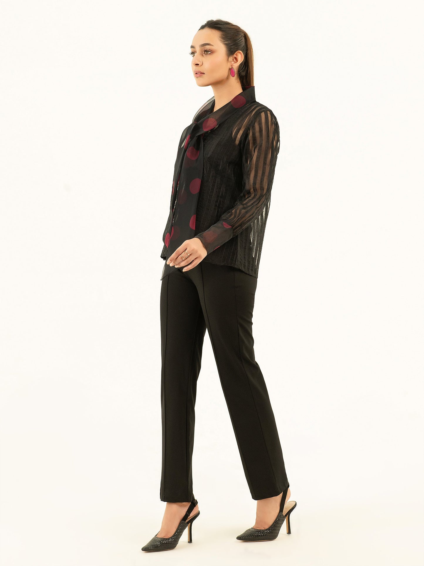 Embroidered Organza Top