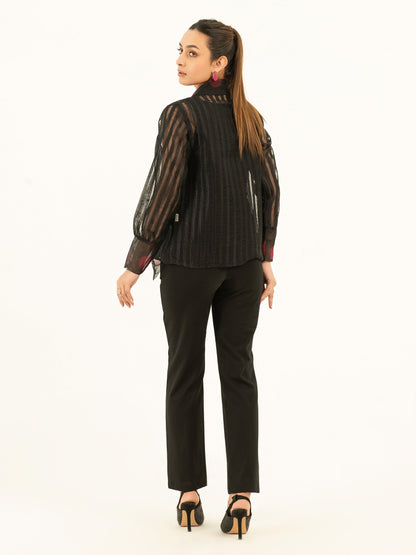Embroidered Organza Top