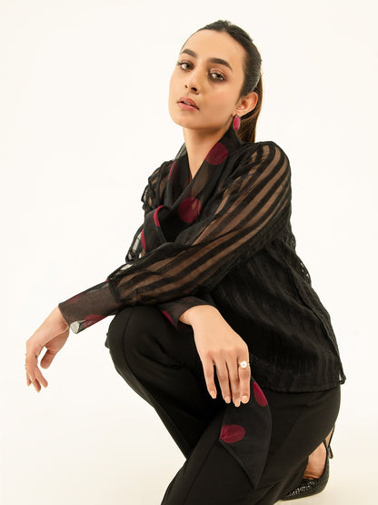 Embroidered Organza Top