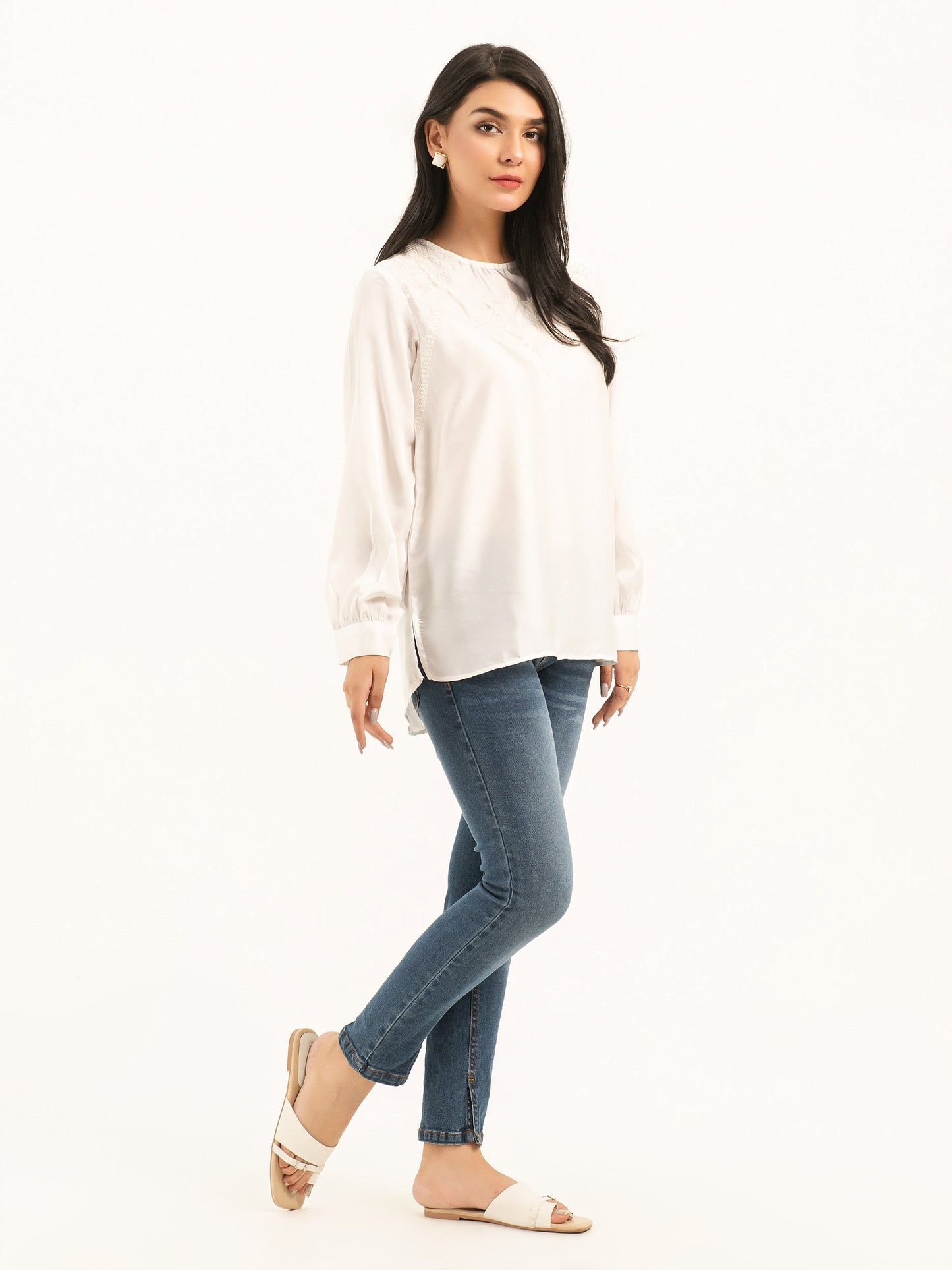 Embroidered Silk Top