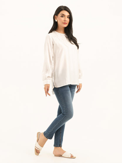 Embroidered Silk Top