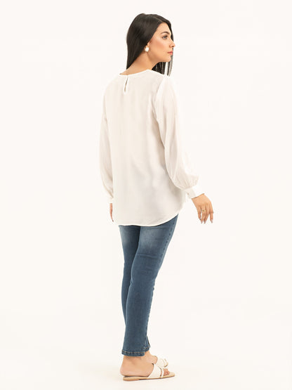 Embroidered Silk Top