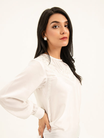 Embroidered Silk Top