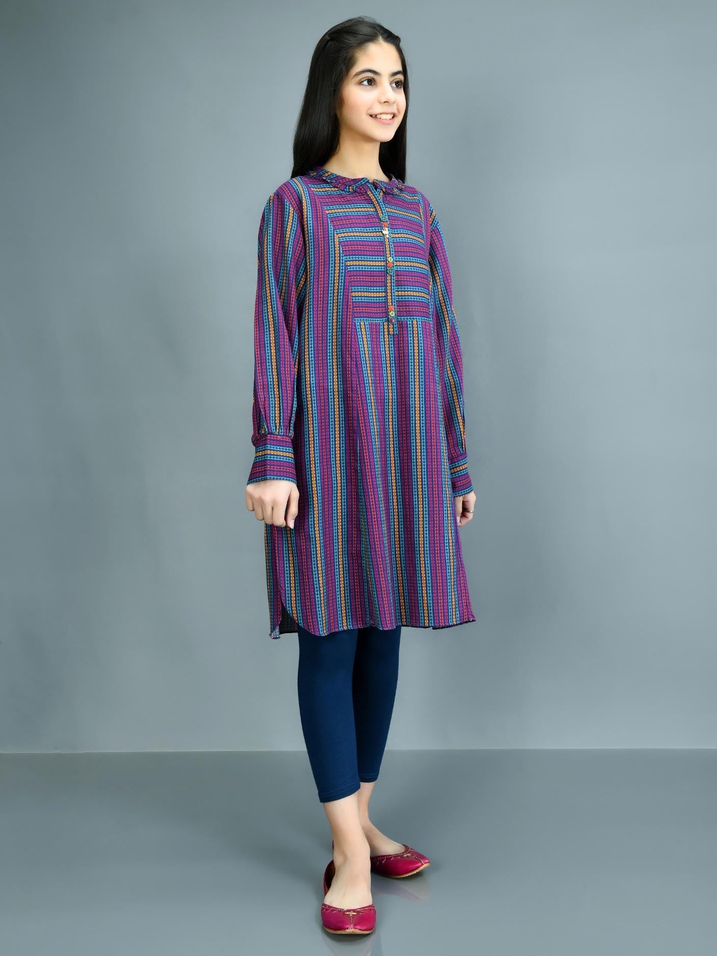 Printed Slub Khaddar Shirt