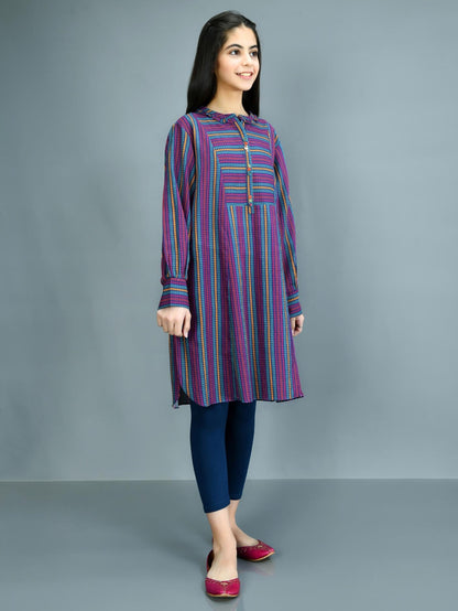 Printed Slub Khaddar Shirt