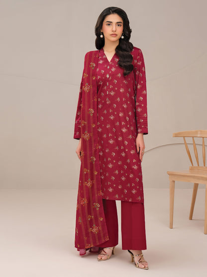 2 Piece Satin Suit-Paste Print (Unstitched)